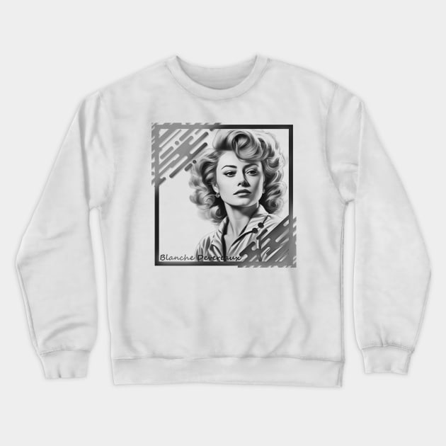 Blanche Devereaux in Black & White Frame Concept Crewneck Sweatshirt by Mysimplicity.art